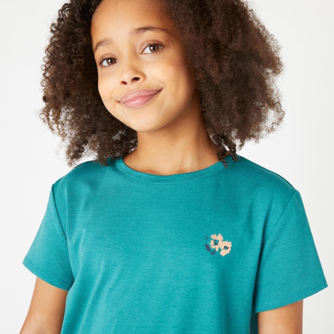 Kids Girls Cotton T-Shirt 500, Grey, , large image number 10