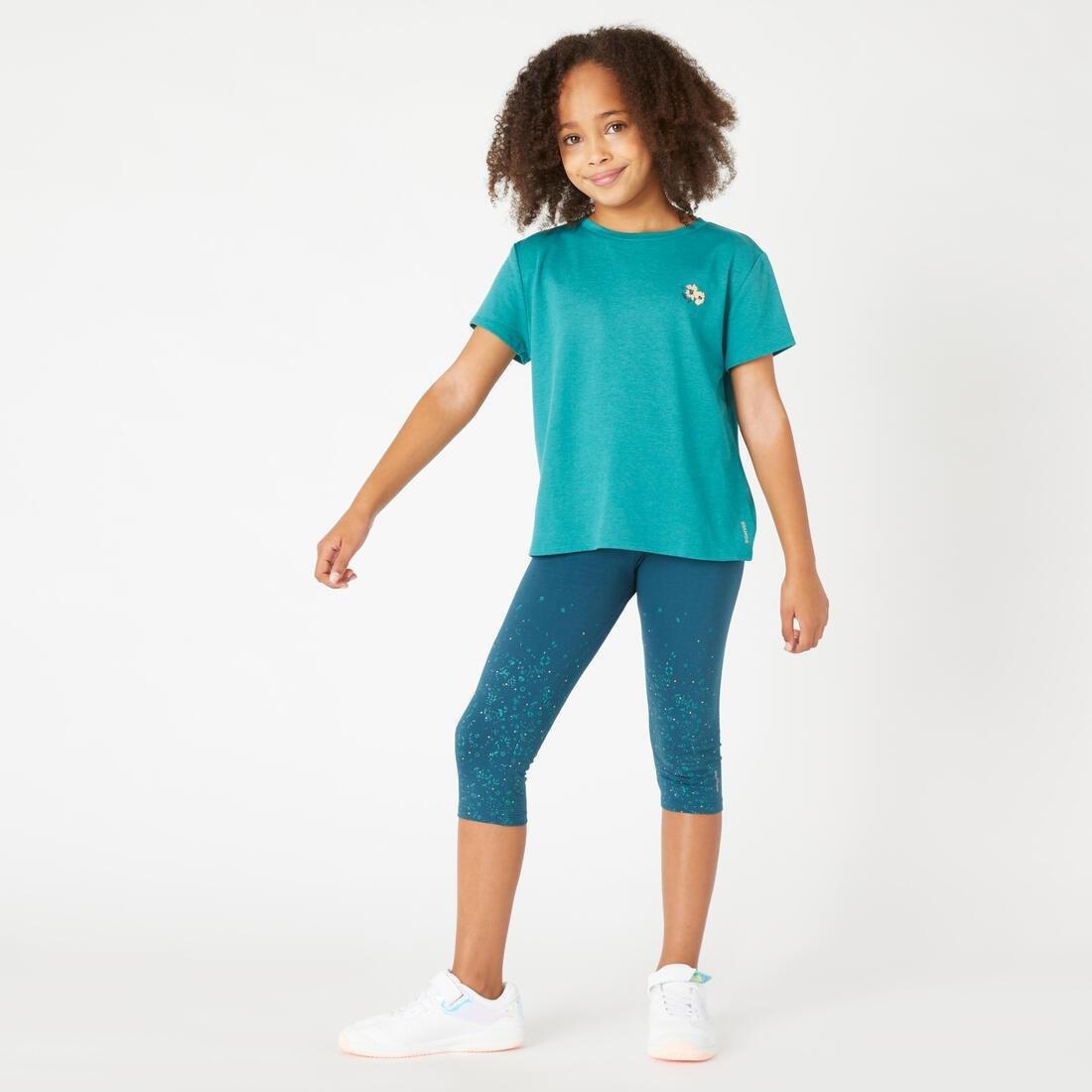 Kids Girls Cotton T-Shirt 500, Grey, , large image number 12