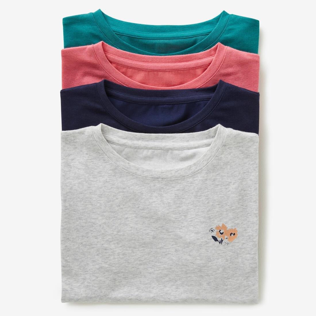 Kids Girls Cotton T-Shirt 500, Grey, , large image number 13