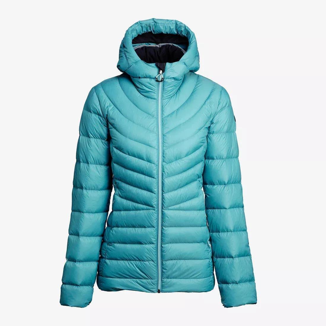 Women Trekking Down Jacket - MT500, Blue, No Color, medium