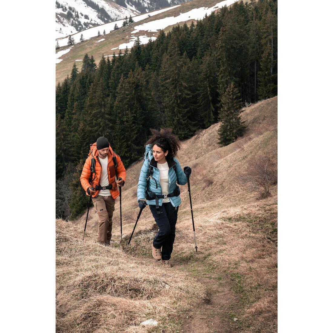 Women Trekking Down Jacket - MT500, Blue, No Color, large image number 9