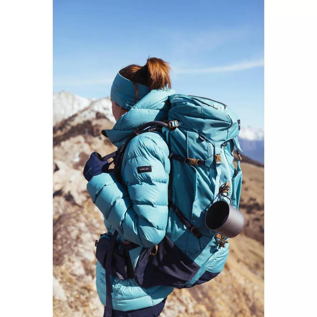 Women Trekking Down Jacket - MT500, Blue, No Color, large image number 11