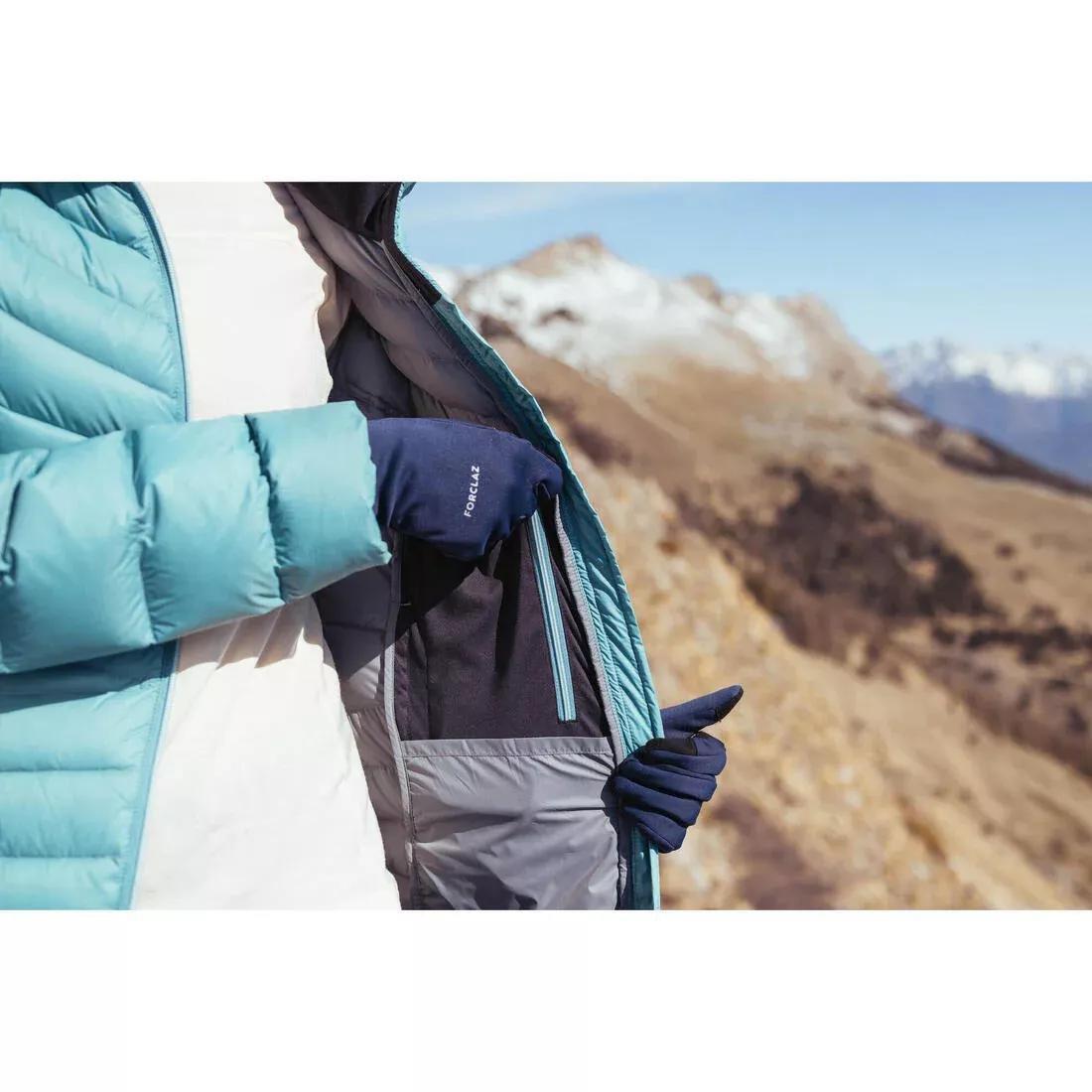 Women Trekking Down Jacket - MT500, Blue, No Color, large image number 12