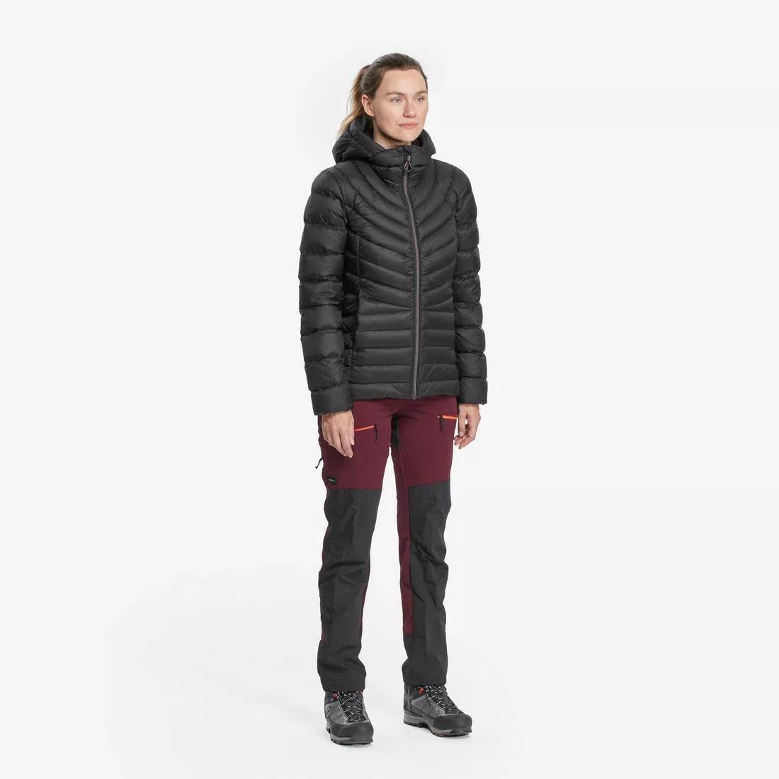 Women's mountain trekking hooded down jacket - MT500 -10?�C, black, , large image number 0