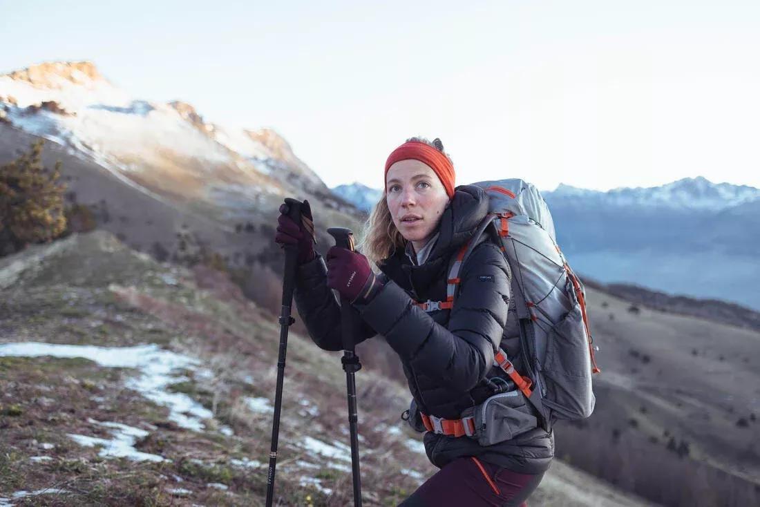 Women's mountain trekking hooded down jacket - MT500 -10?�C, black, , large image number 1
