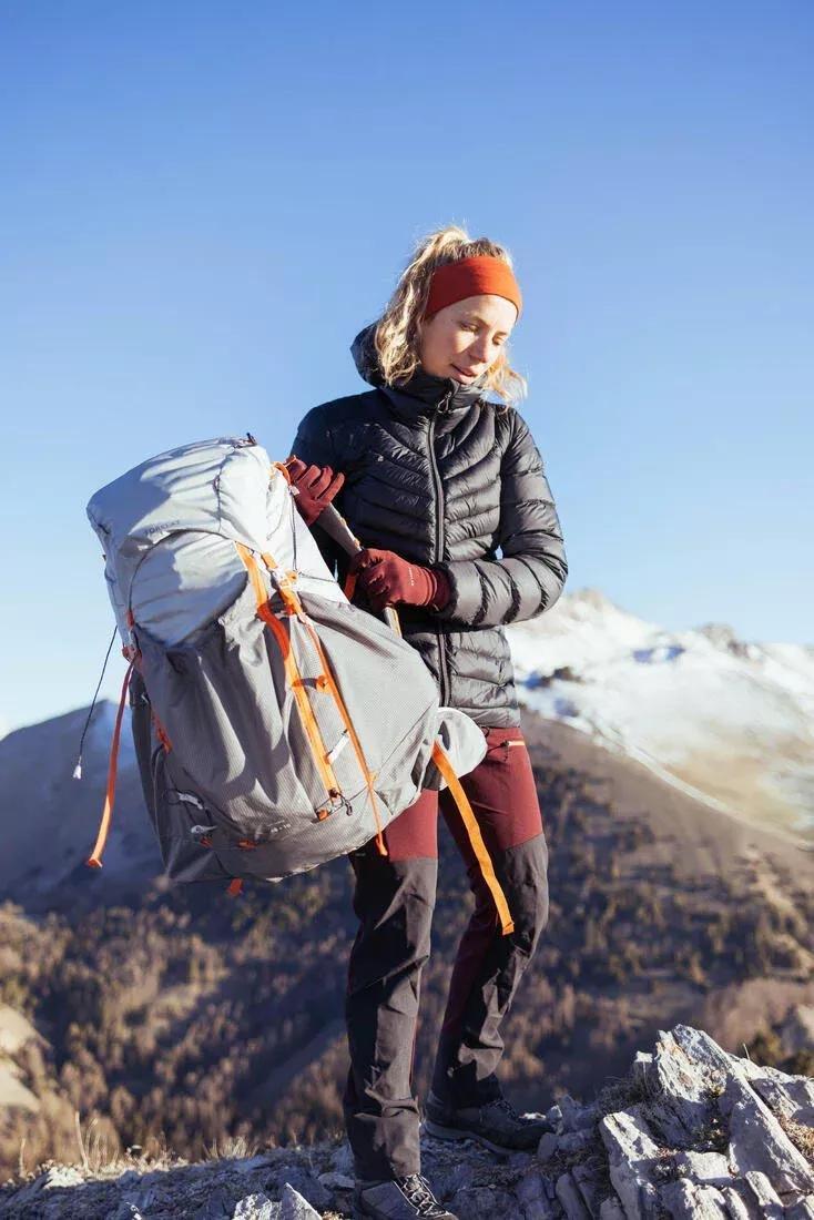 Women's mountain trekking hooded down jacket - MT500 -10?�C, black, , large image number 2