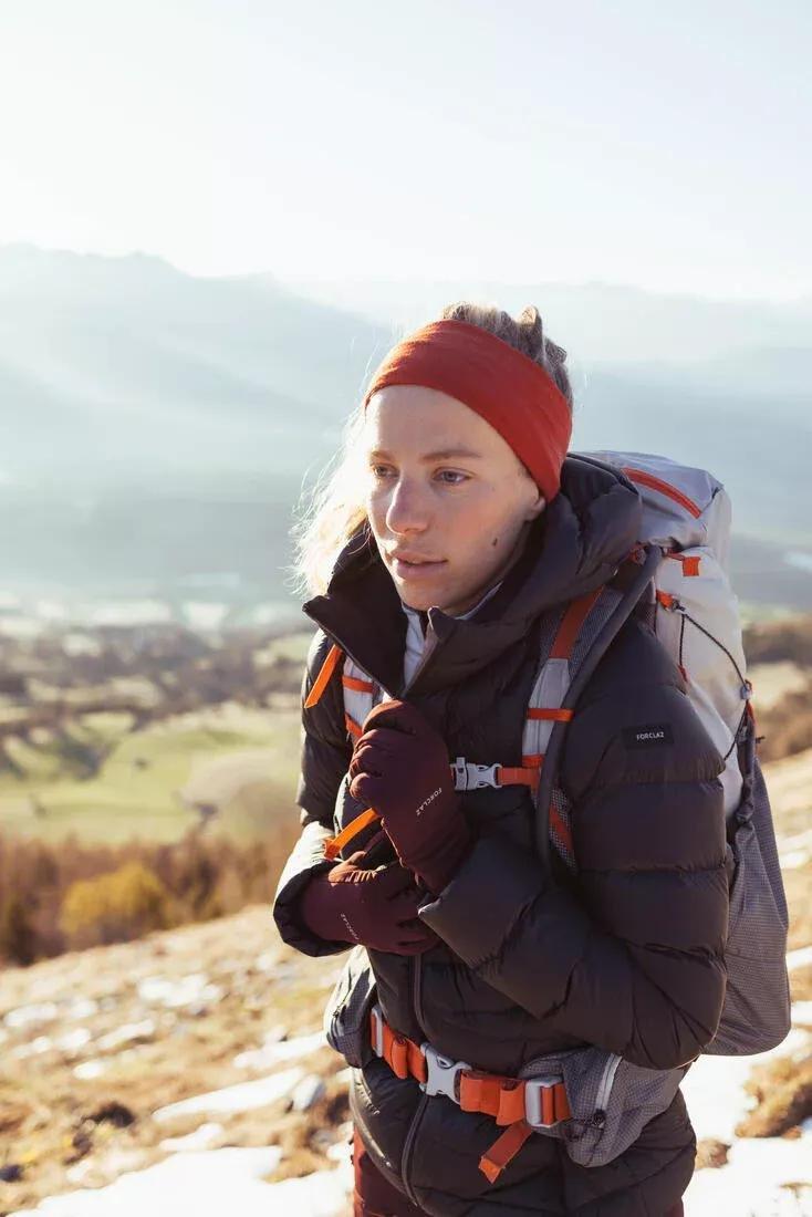 Women's mountain trekking hooded down jacket - MT500 -10?�C, black, , large image number 4