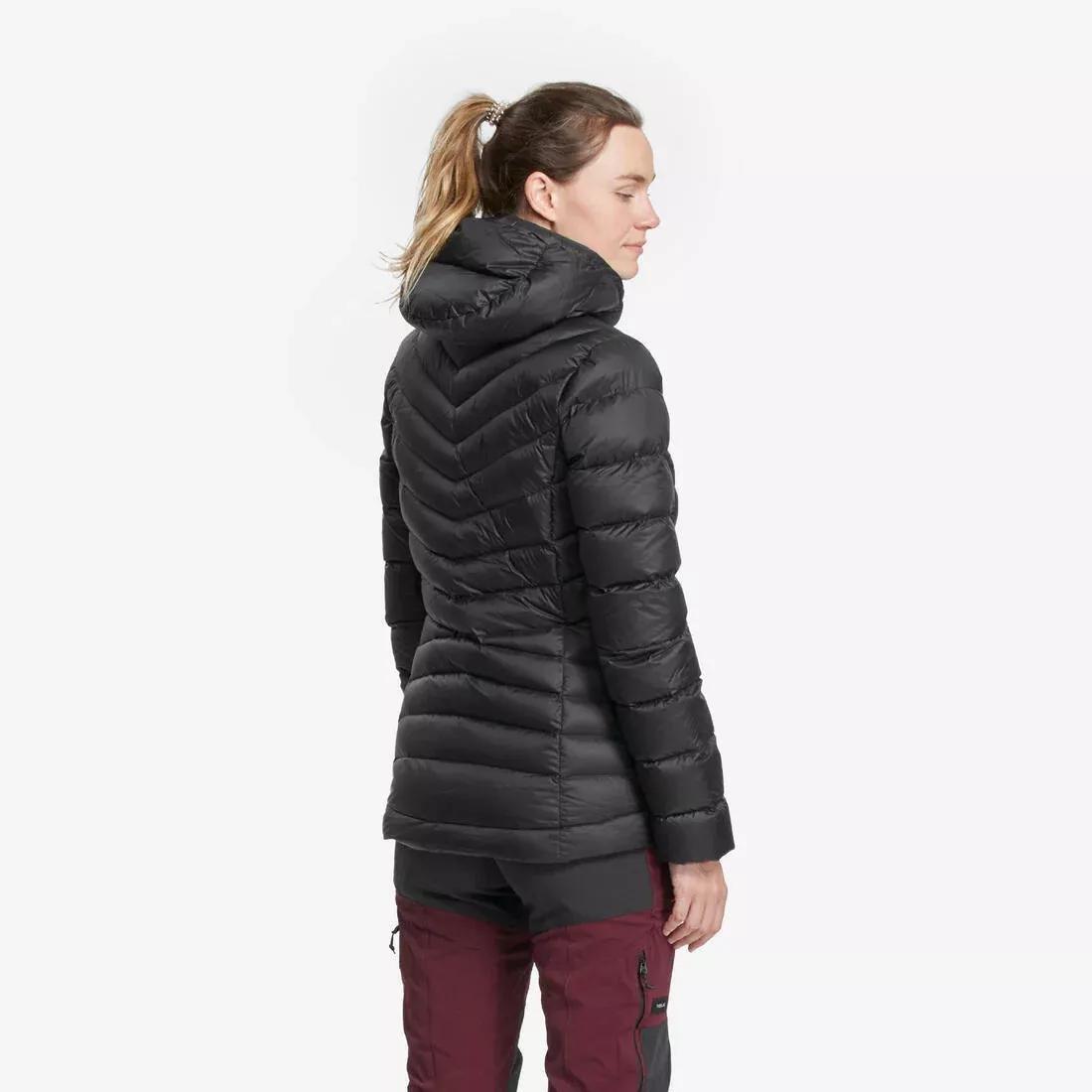 Women's mountain trekking hooded down jacket - MT500 -10?�C, black, , large image number 5