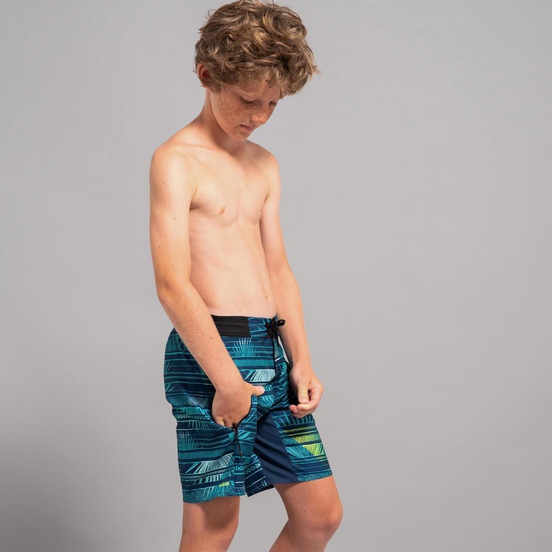 Kids Boys Swimming Shorts - 550 Offshore, Blue, No Color, large image number 3
