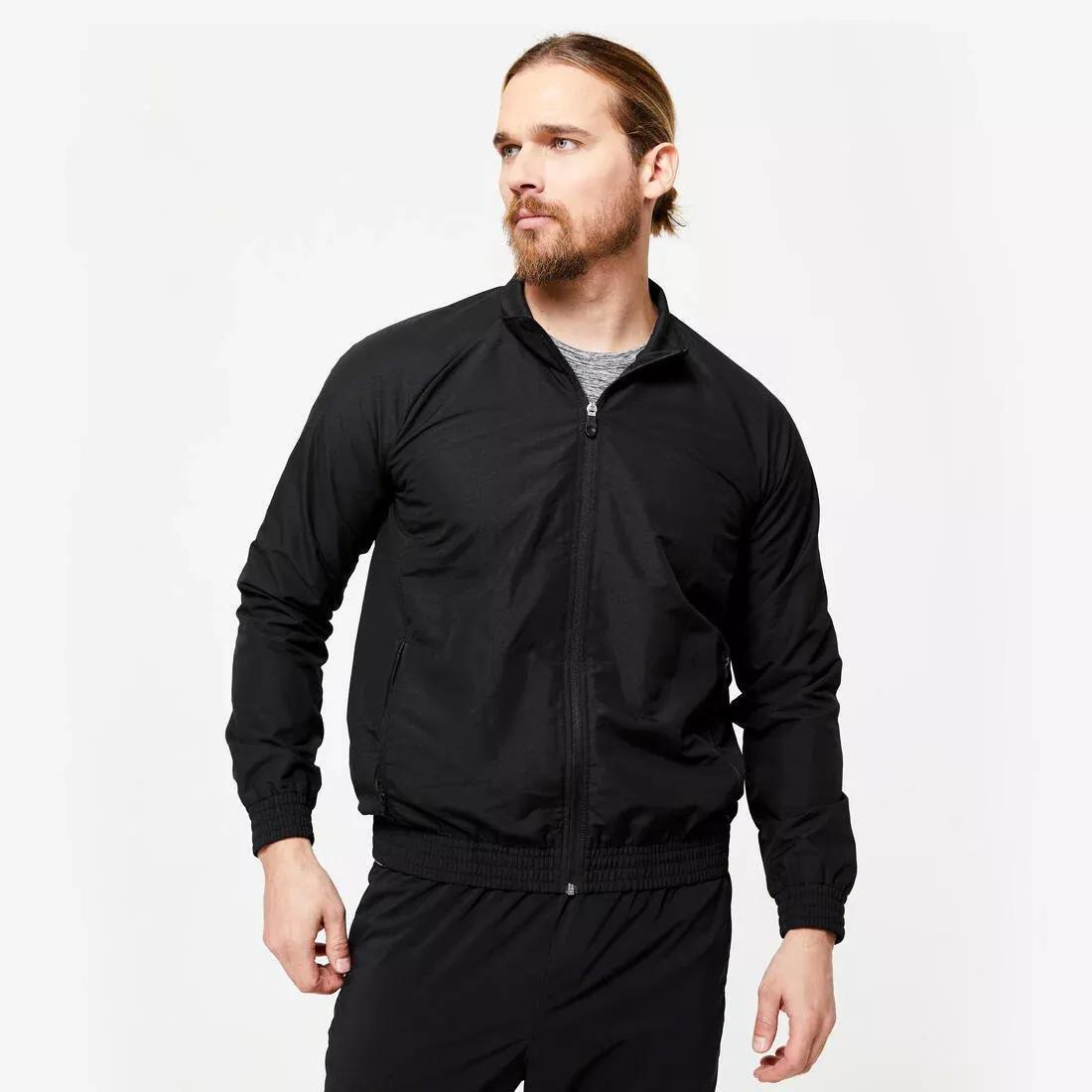 Men Fitness Standard Breathable Jacket, Navy, 5401_000, large image number 2