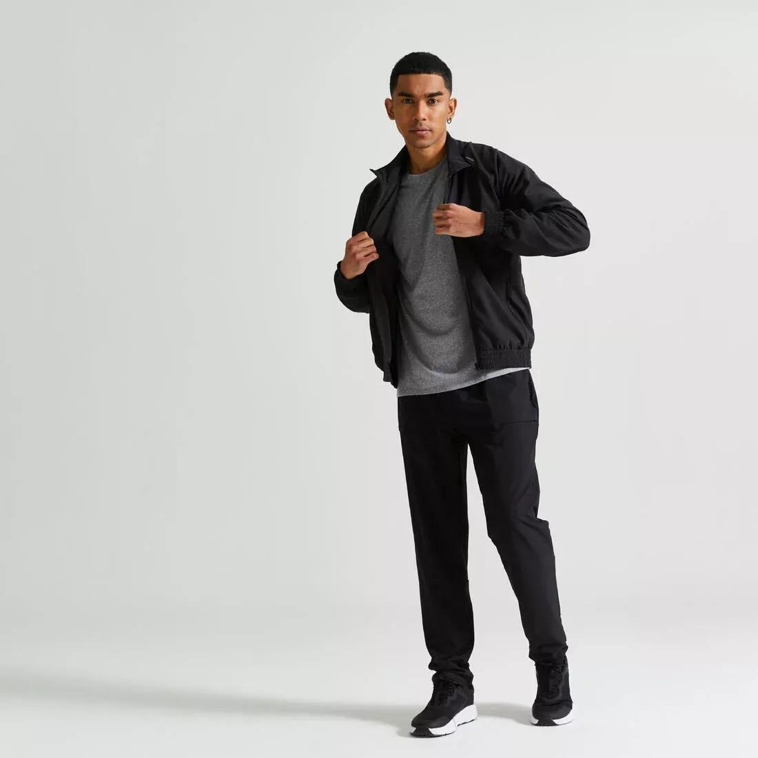 Men Fitness Standard Breathable Jacket, Black, , large image number 1