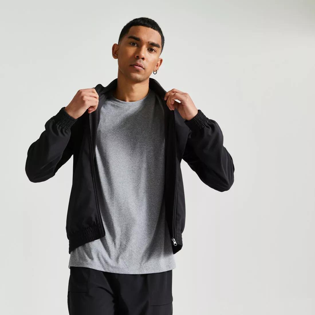 Men Fitness Standard Breathable Jacket, Black, , large image number 2