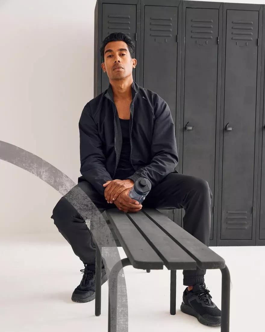 Men Fitness Standard Breathable Jacket, Black, No Color, large image number 8