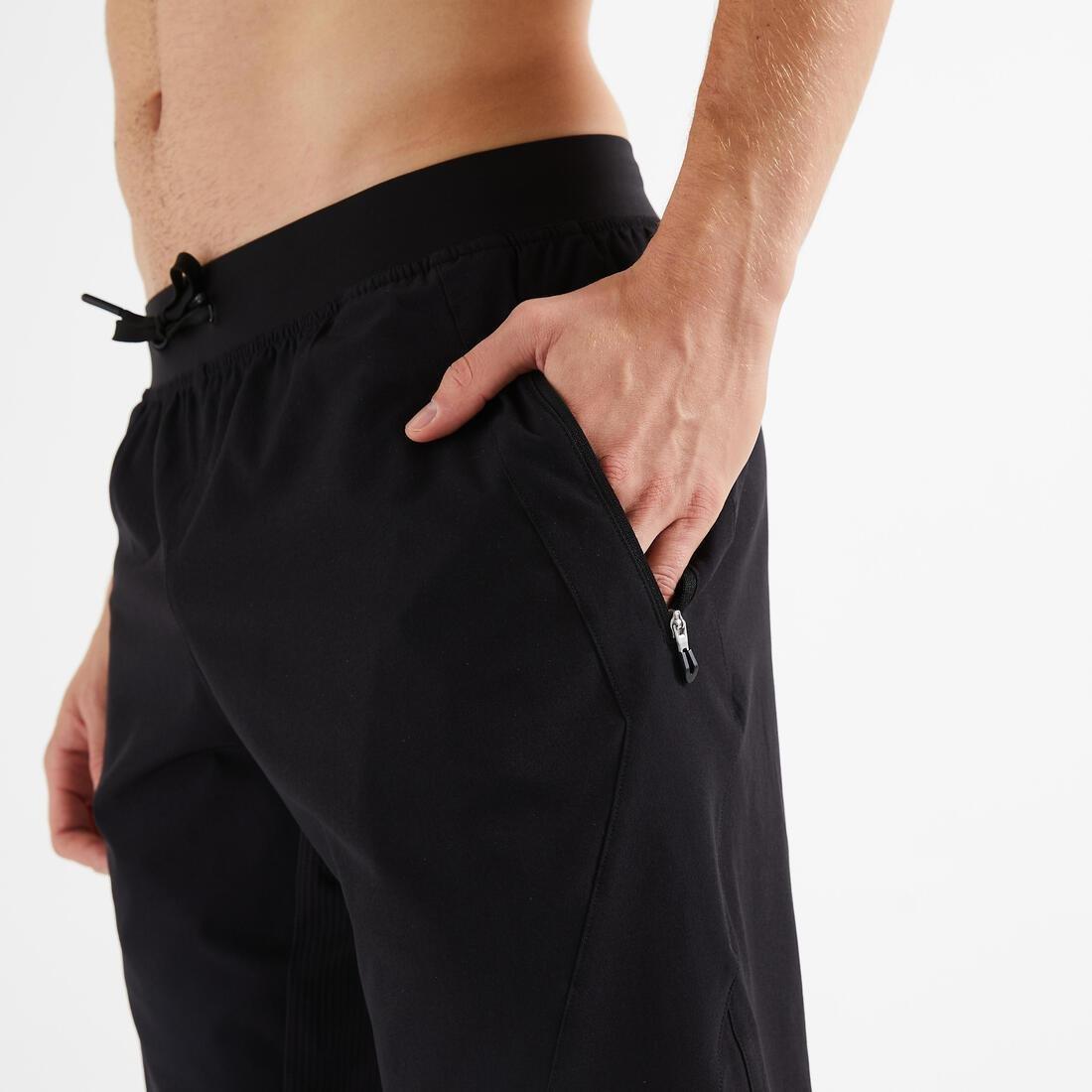 Knee-Length Breathable Fitness Shorts, Black, , large image number 5