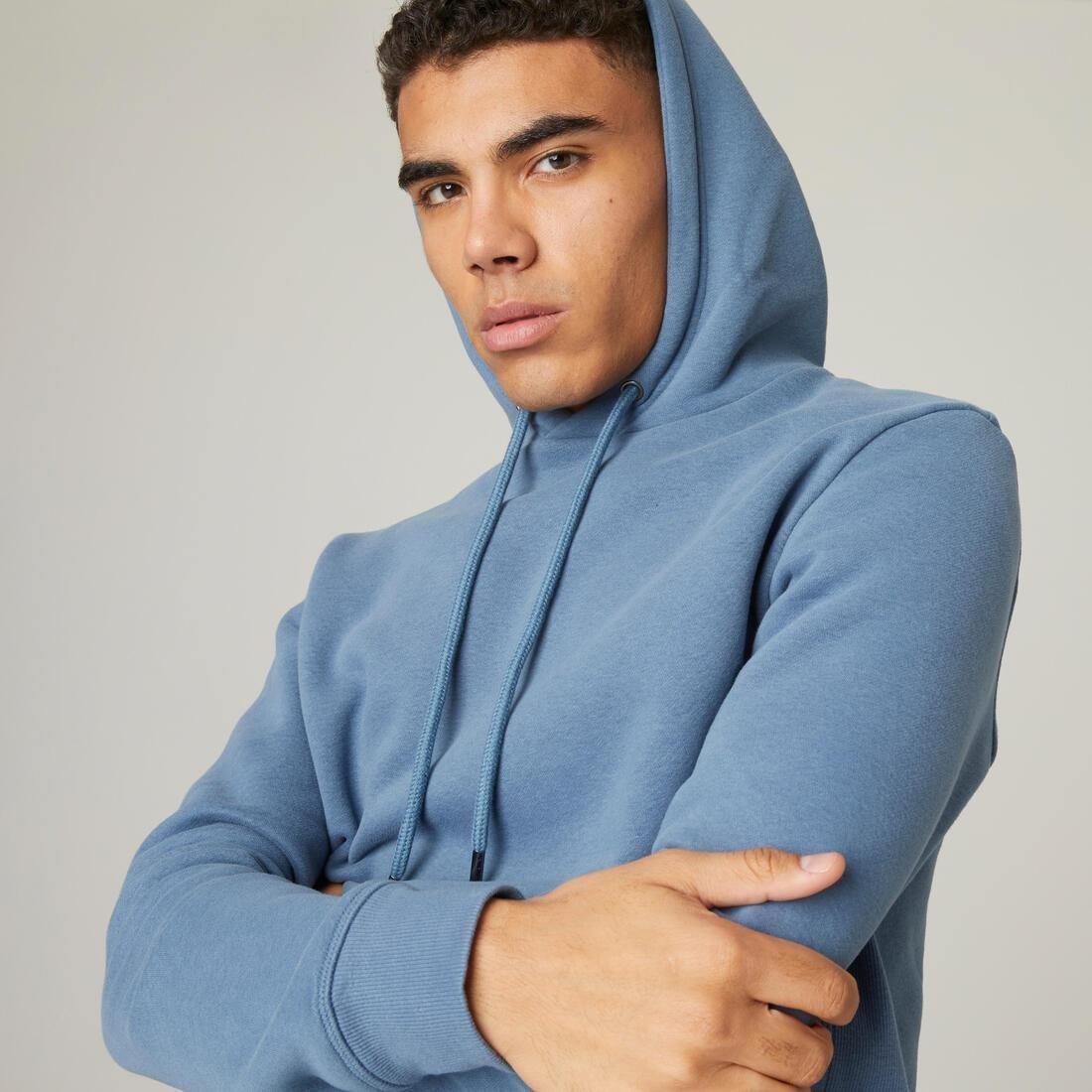 Fleecy Fitness Hoodie, Blue Grey, , large image number 3