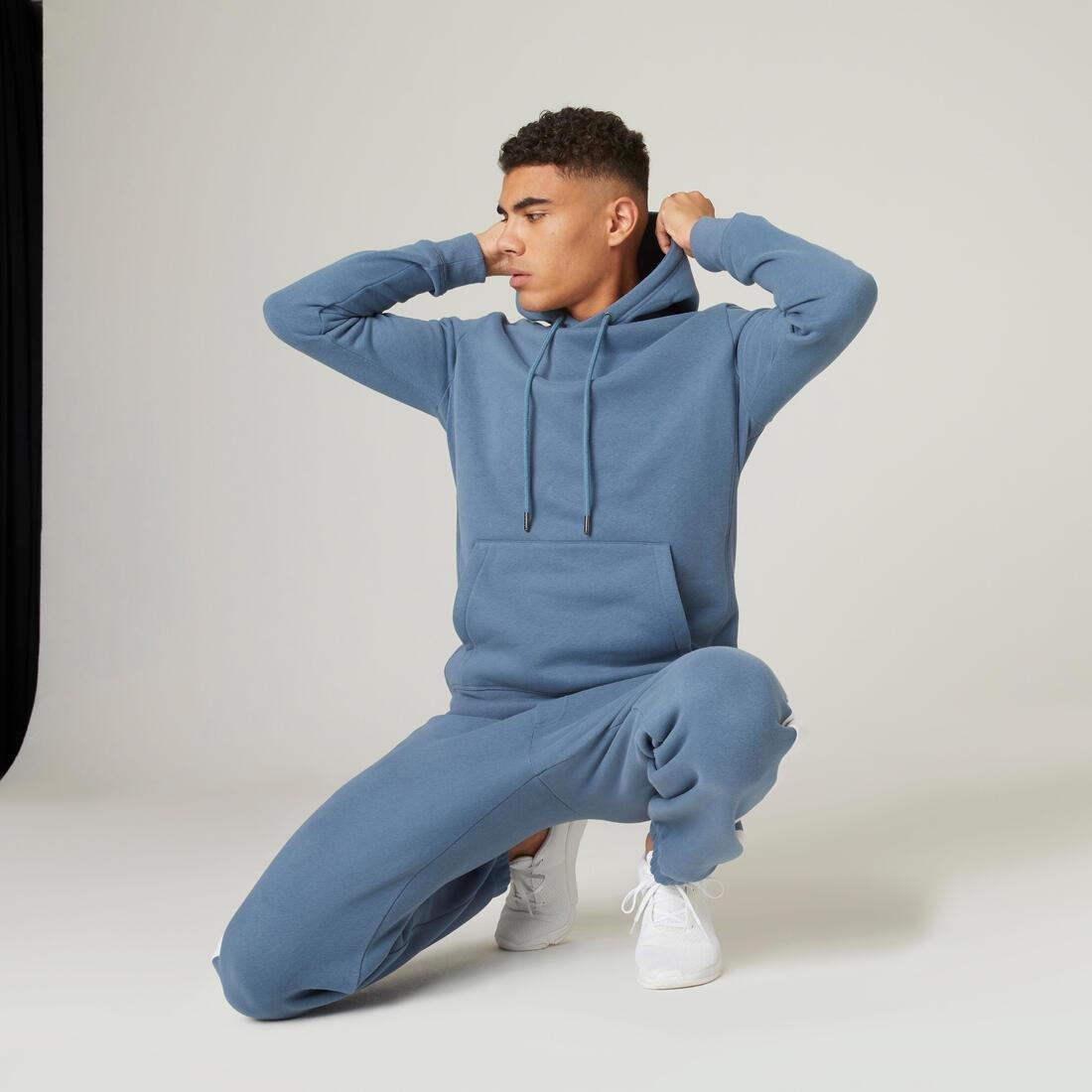 Fleecy Fitness Hoodie, Blue Grey, , large image number 4