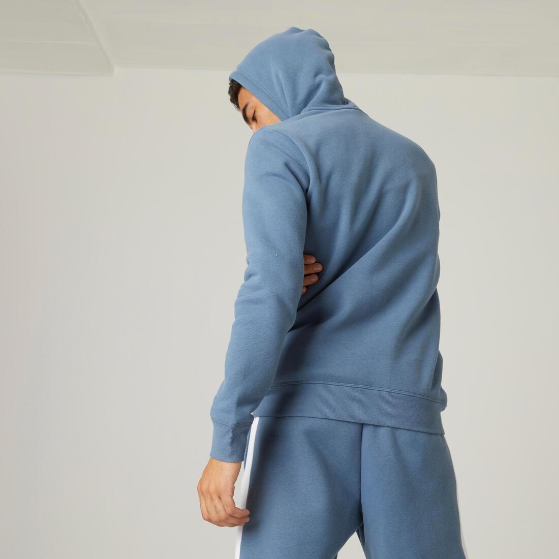 Fleecy Fitness Hoodie, Blue Grey, , large image number 11
