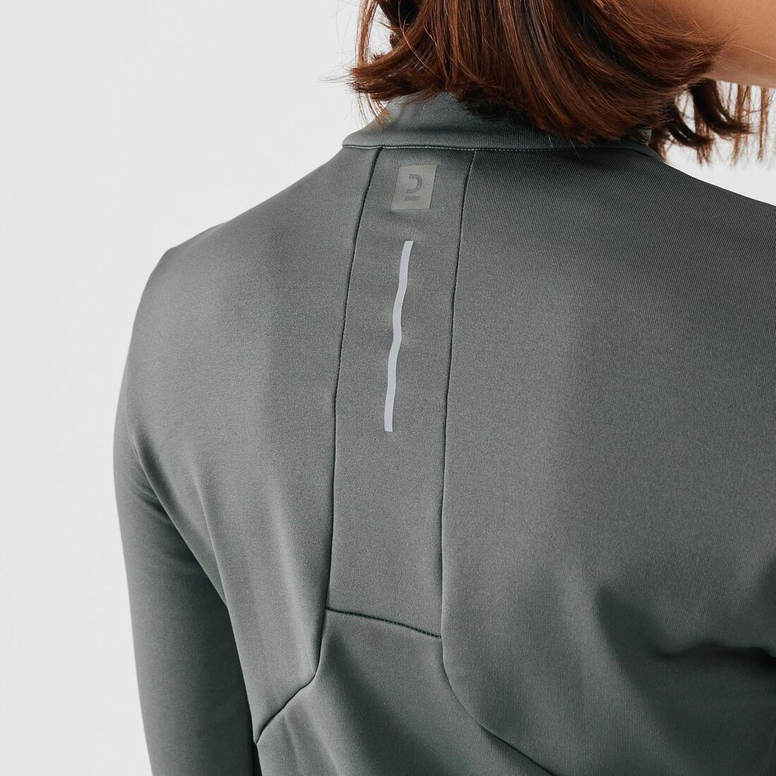 BLUE Zip Warm women's long-sleeved running T-shirt, No Color, medium