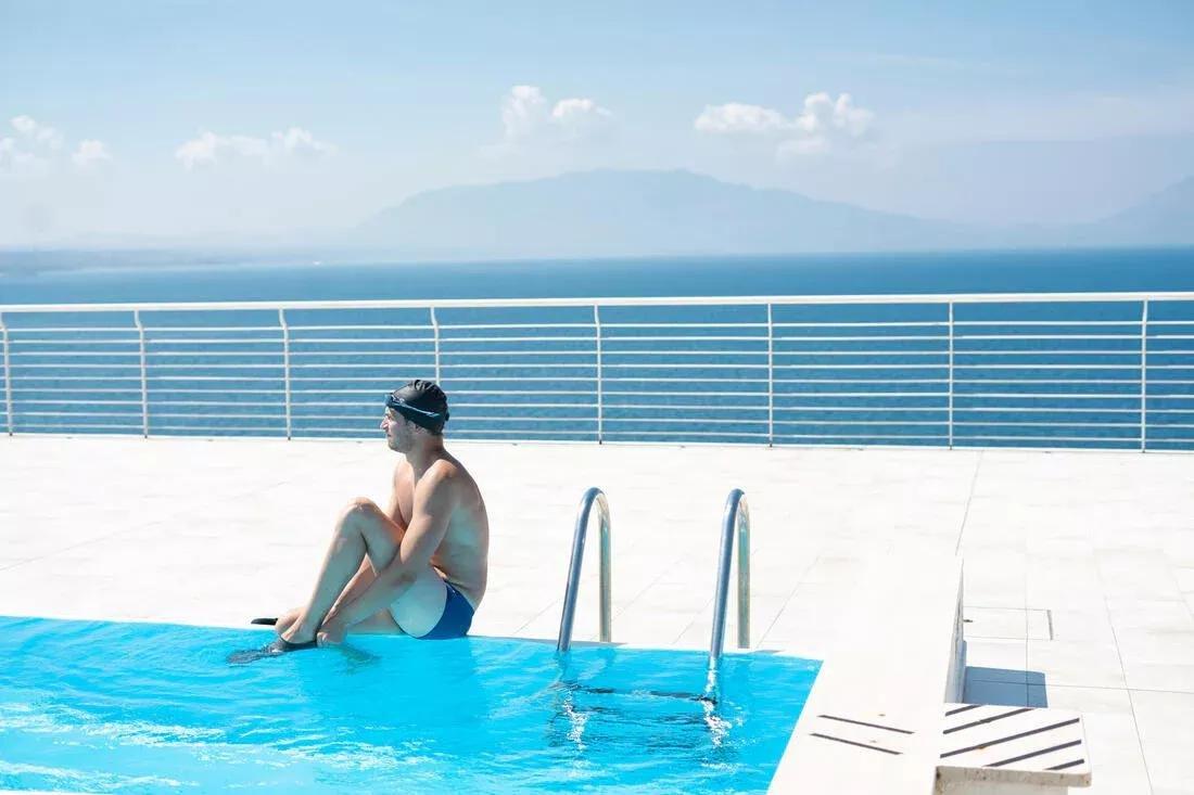 Men Swimming Briefs - Trunks 100 Basic, Blue, No Color, large image number 4