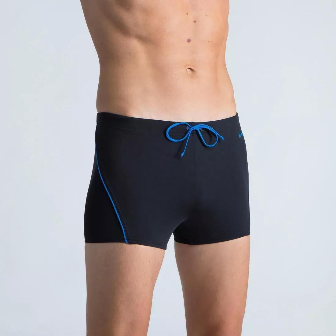 Mens Swimming Boxers -100 Plus, Blue, No Color, large image number 0