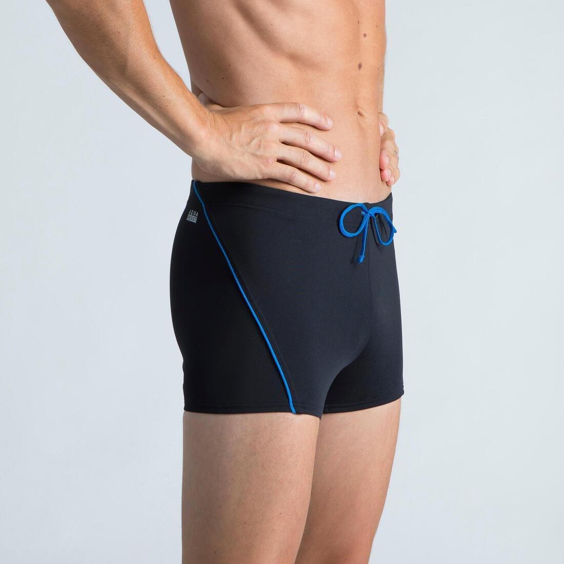 Mens Swimming Boxers -100 Plus, Blue, No Color, large image number 1