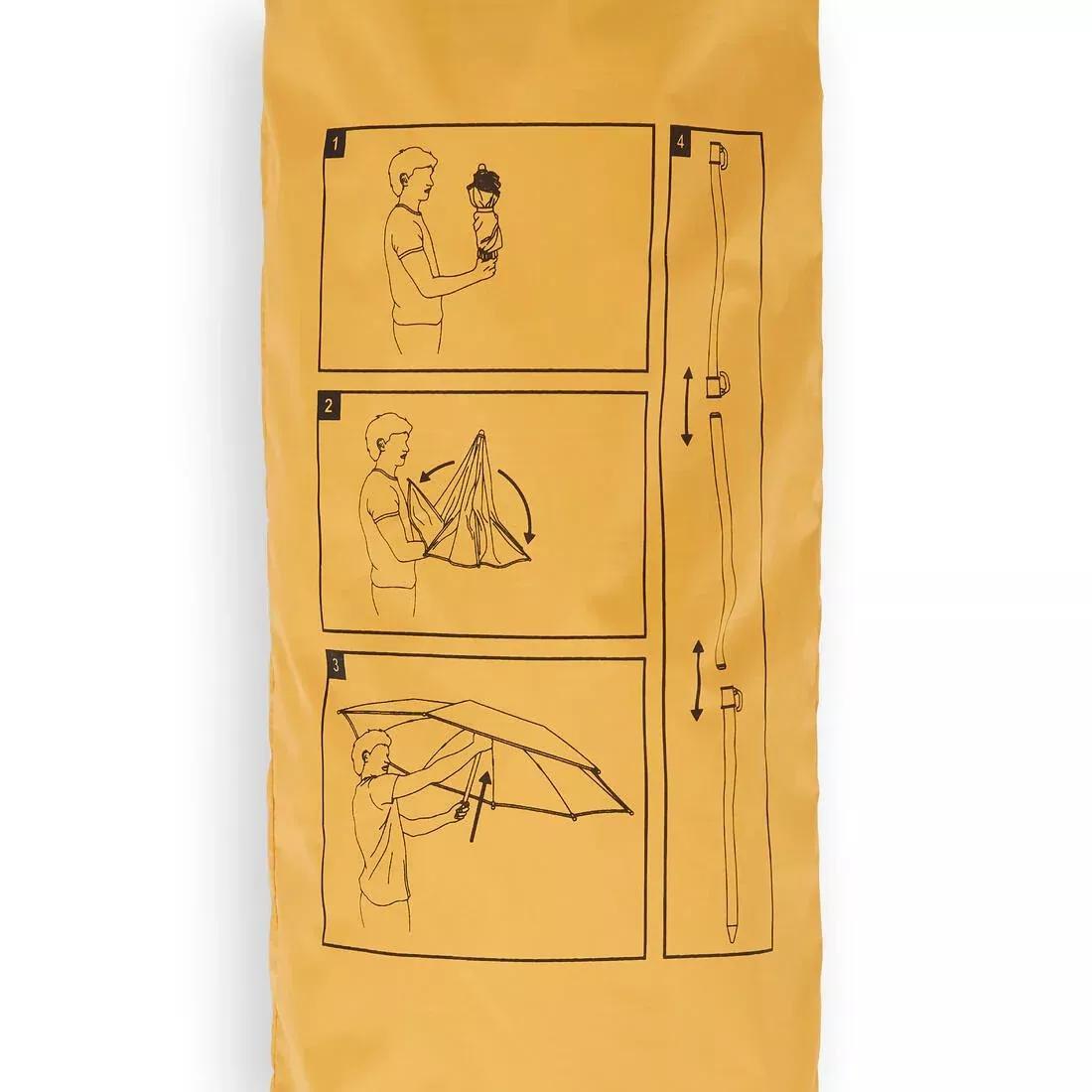 Compact Beach Umbrella 2-Person Upf 50+ 160cm Diameter - Paruv, Yellow, No Color, large image number 5