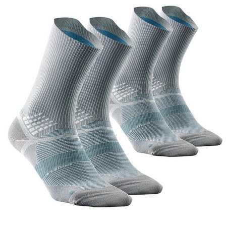 QUECHUA - Hiking Socks - Hike 520 Double High Blue X 2 Pairs, Grey
