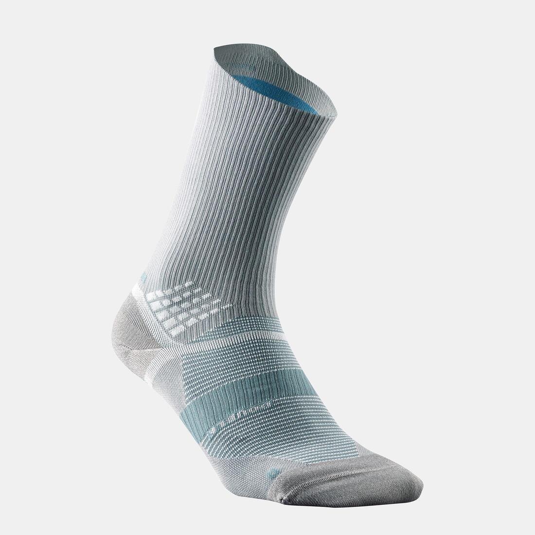 QUECHUA - Hiking Socks - Hike 520 Double High Blue X 2 Pairs, Grey