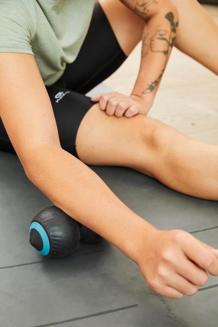 Double Vibrating Massage Ball, Mini-Vibrating Roller, Black, No Color, large image number 6