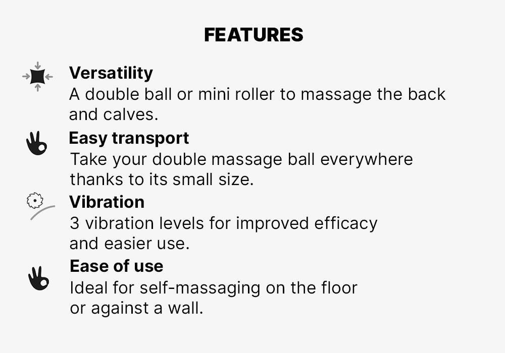 Double Vibrating Massage Ball, Mini-Vibrating Roller, Black, No Color, large image number 7