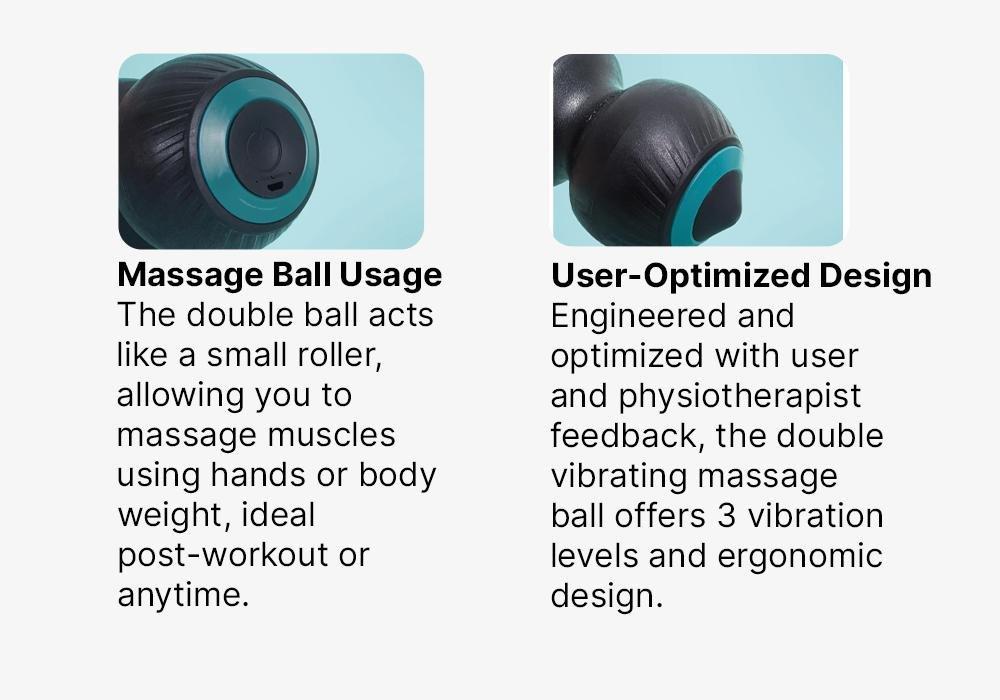 Double Vibrating Massage Ball, Mini-Vibrating Roller, Black, No Color, large image number 9