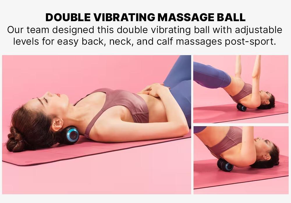 Double Vibrating Massage Ball, Mini-Vibrating Roller, Black, No Color, medium