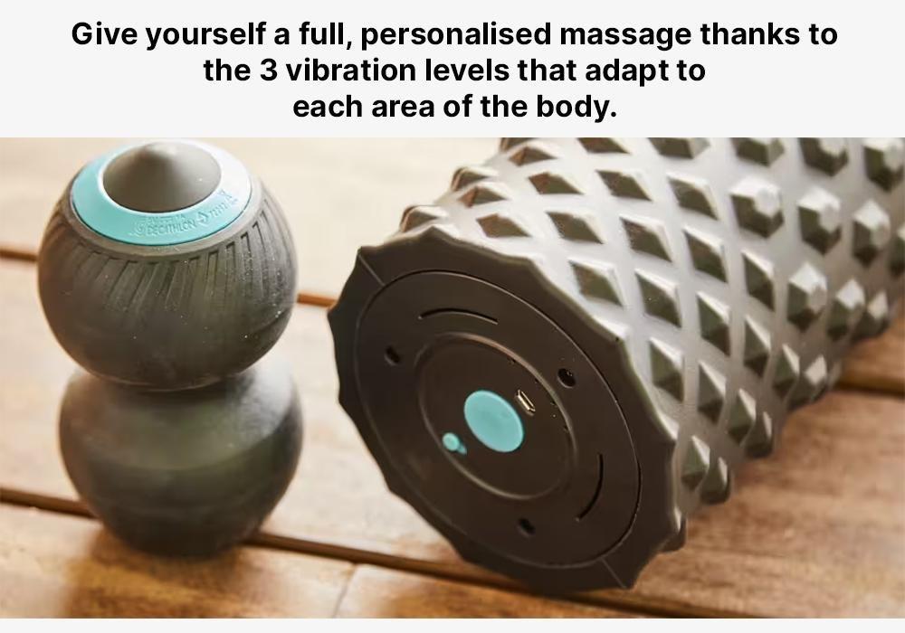 Double Vibrating Massage Ball, Mini-Vibrating Roller, Black, No Color, medium