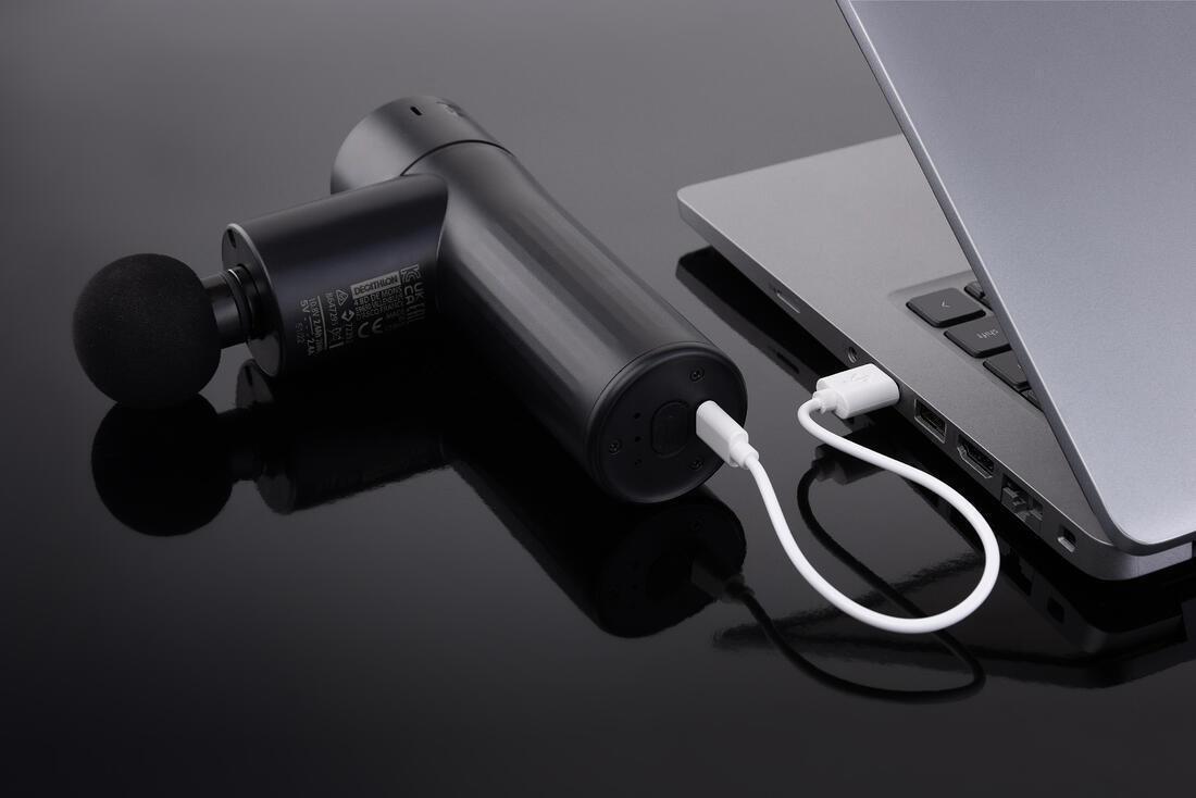 Mini Massage Gun, Black, No Color, large image number 4