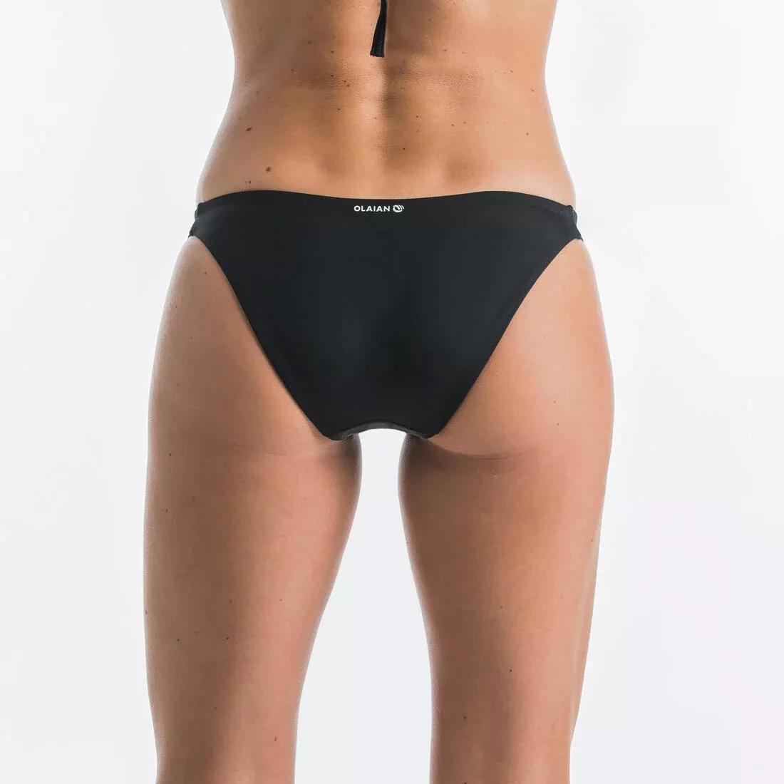 Black ALY swimsuit bottoms with elasticated thin edges, , large image number 1