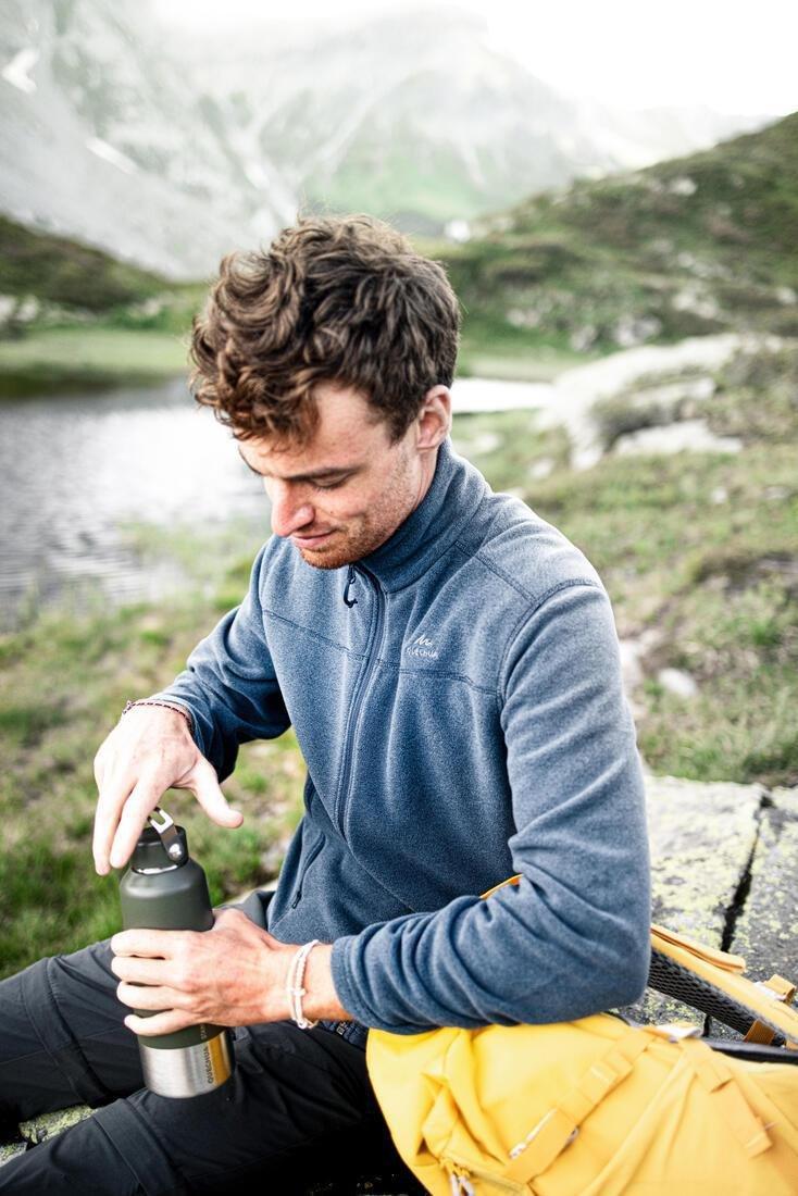 Men's  Hiking Fleece Jacket - Mh120, Navy Blue, No Color, large image number 6