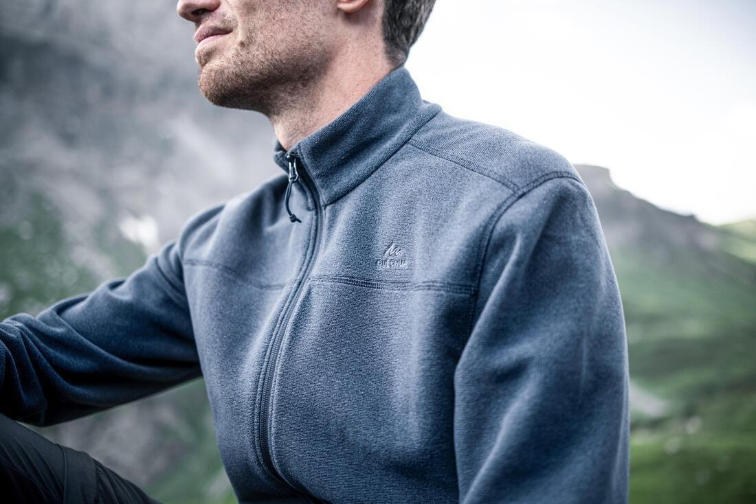 Men's  Hiking Fleece Jacket - Mh120, Navy Blue, No Color, medium