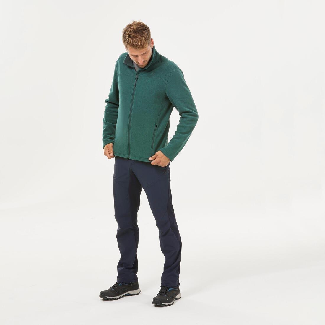 Men's  Hiking Fleece Jacket - Mh120, Navy Blue, No Color, medium