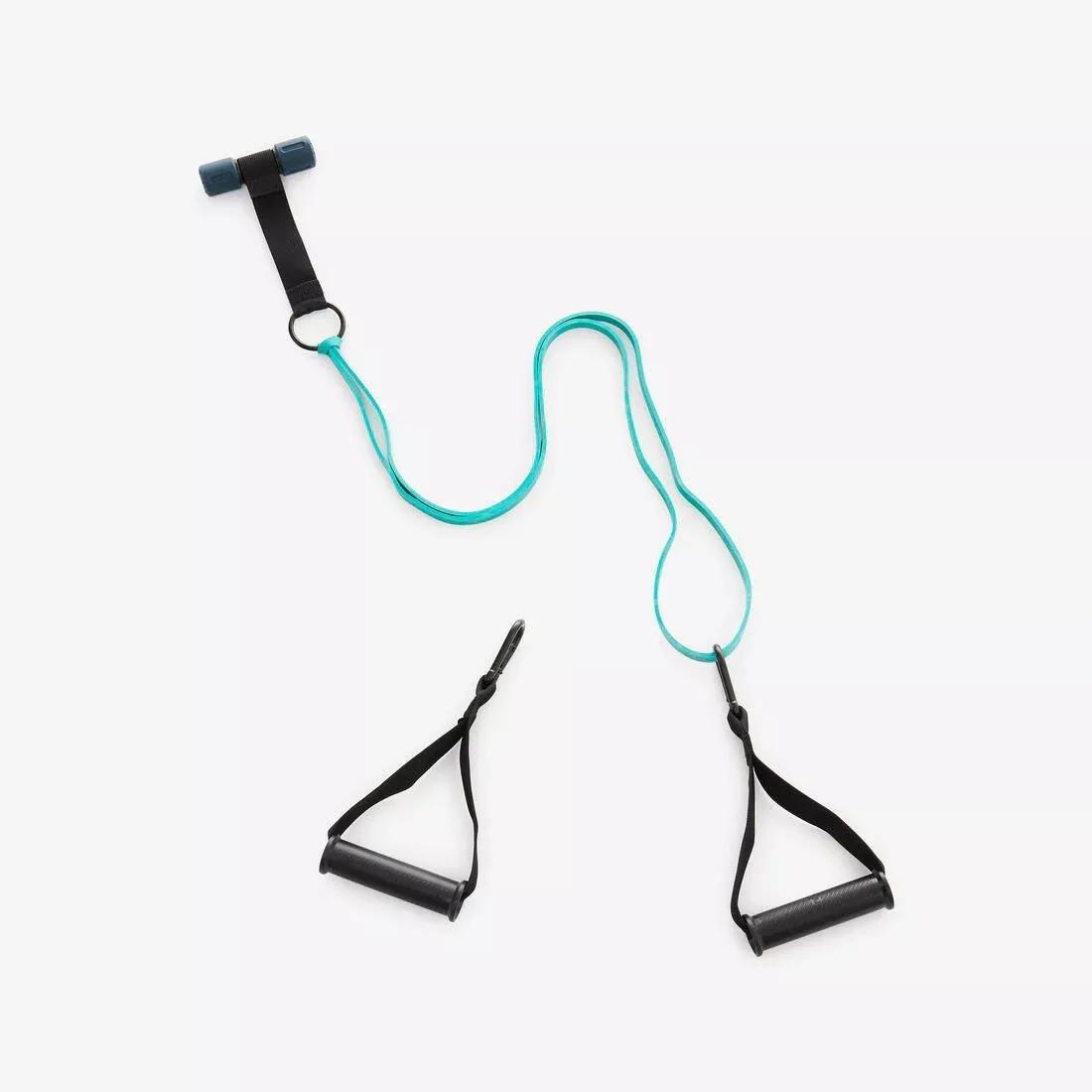 Bodybuilding Kit With Handles Door Hanger And 15 Kg Elastic - Resistance Kit, No Color, medium