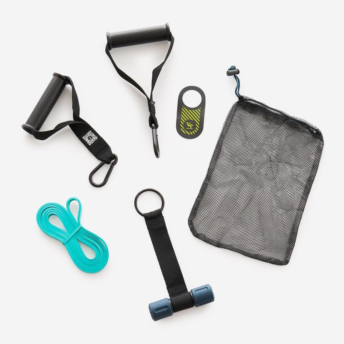 Bodybuilding Kit With Handles Door Hanger And 15 Kg Elastic - Resistance Kit, No Color, large image number 5