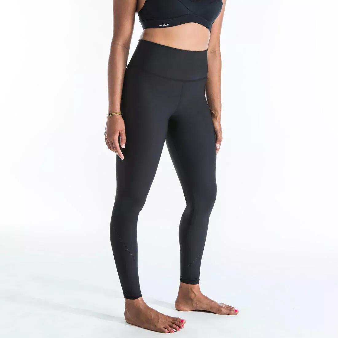 BLACK SURF LEGGINGS ANTI-UV RACHEL BLACK - SECOND SKIN AND SHAPING HIGH WAIST, No Color, medium
