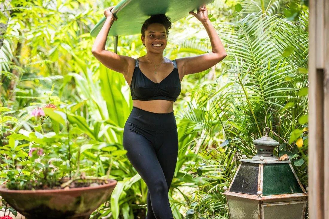 BLACK SURF LEGGINGS ANTI-UV RACHEL BLACK - SECOND SKIN AND SHAPING HIGH WAIST, No Color, medium