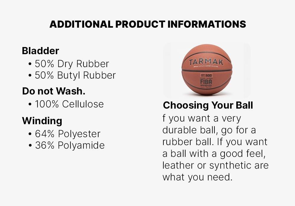 Unisex Basketball - Bt500, Brown, No Color, medium