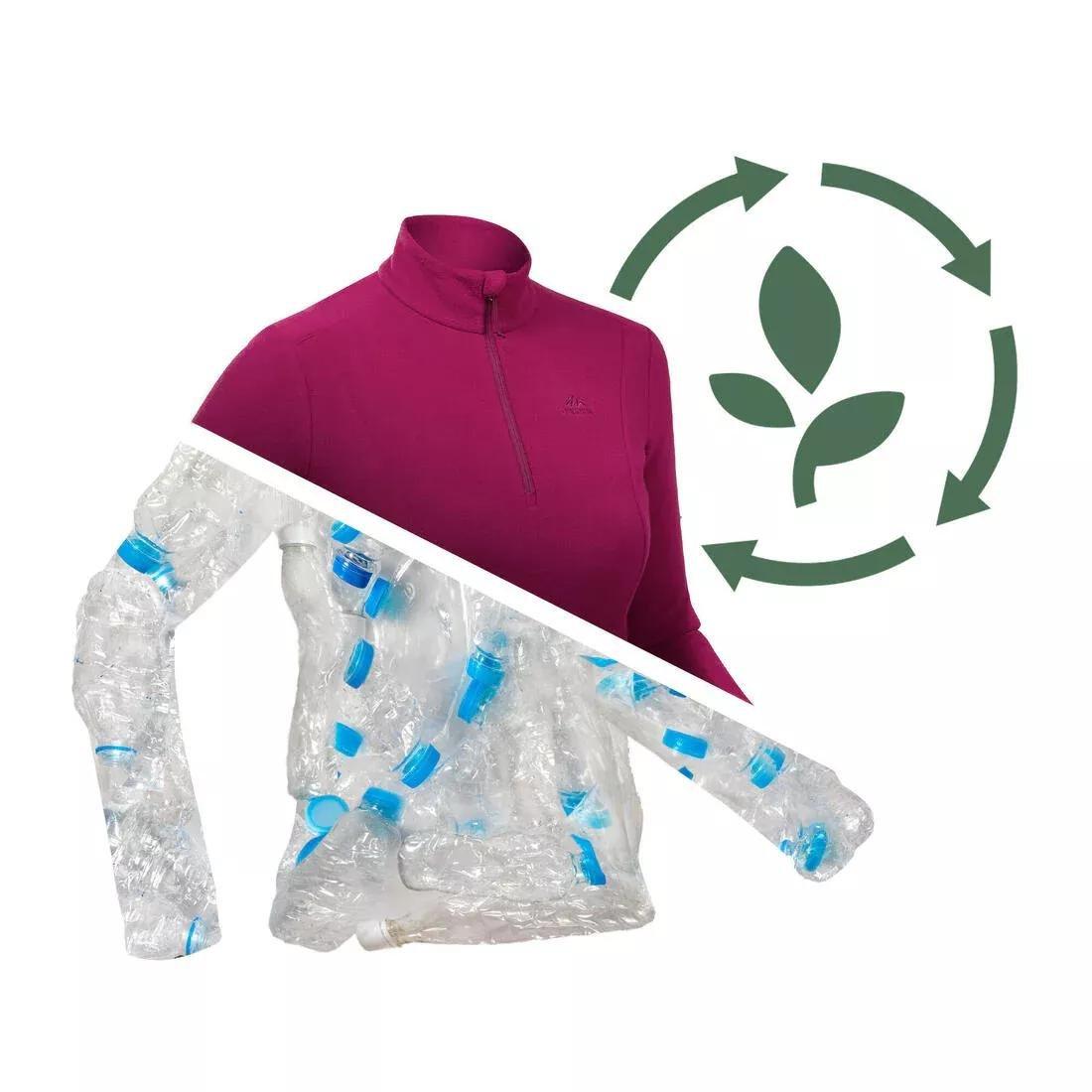 Womens Mountain Walking Fleece - Mh100, Burgandy, No Color, large image number 2