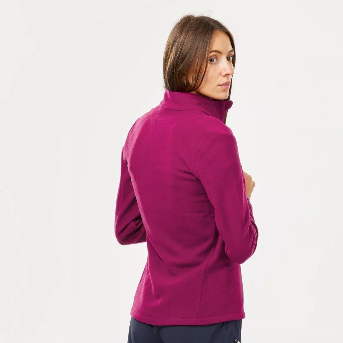 Womens Mountain Walking Fleece - Mh100, Burgandy, No Color, large image number 3