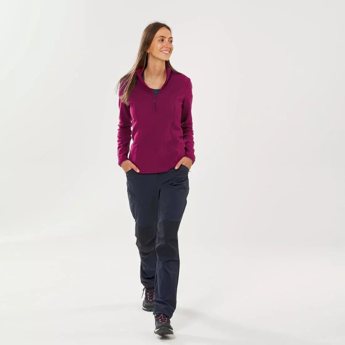 Womens Mountain Walking Fleece - Mh100, Burgandy, No Color, large image number 5