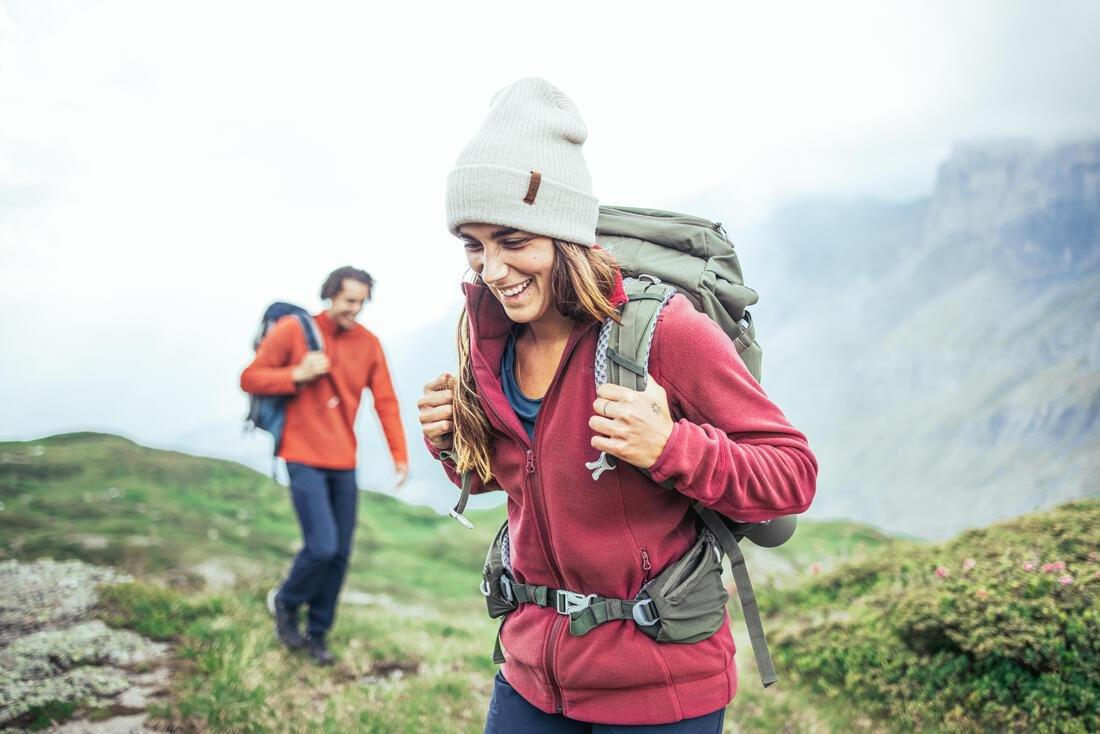 Womens Hiking Fleece Jacket - Mh120, Burgandy, No Color, large image number 9