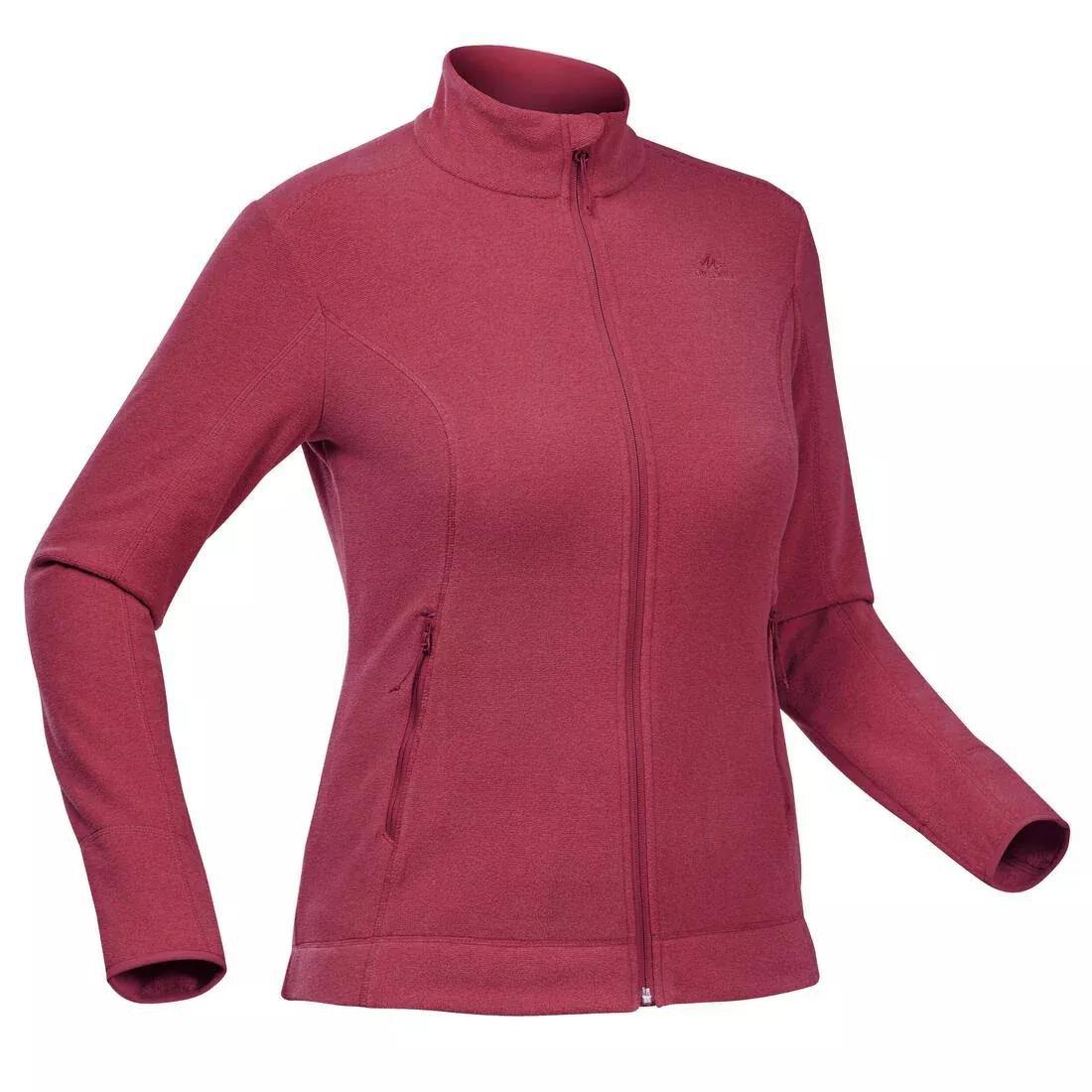 Womens Hiking Fleece Jacket - Mh120, Burgandy, No Color, large image number 13