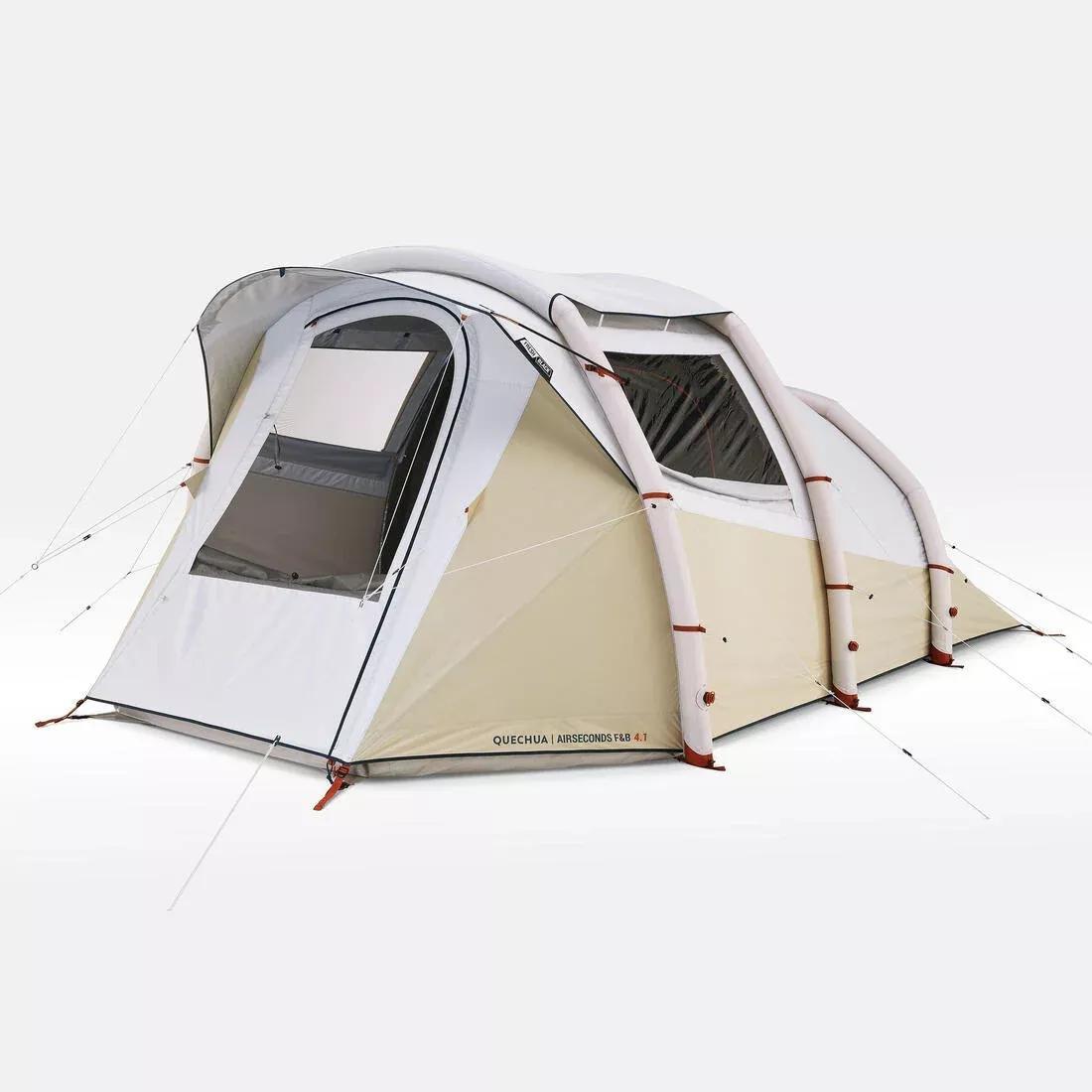 QUECHUA - 4 Person 1 Bedroom Camping Tent Fresh, Beige