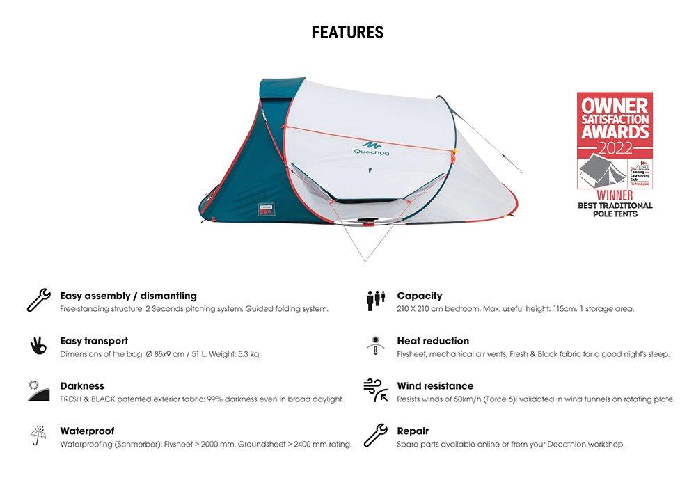 4 Person 1 Bedroom Camping Tent Fresh, Beige, No Color, large image number 8